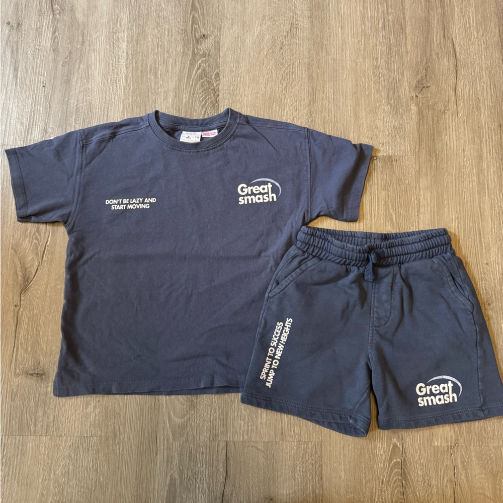 Zara Kids Great Smash Navy T-Shirt and Shorts Set